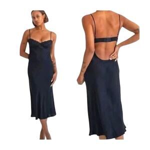 NWT $148 REVOLVE RUMORED slip dress Negroni Satin Bamboo print Midi M